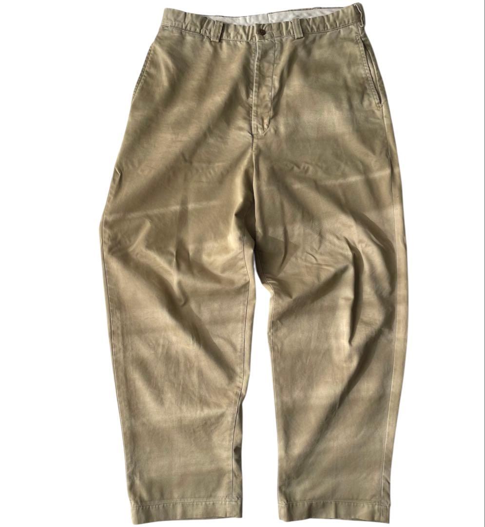 90s RRL 初期 チノパン USA製 W34 ベージュ 太め ヴィンテージ 90's RRL チノトラウザー “DEADSTOCK / MADE IN USA” - used&vintage