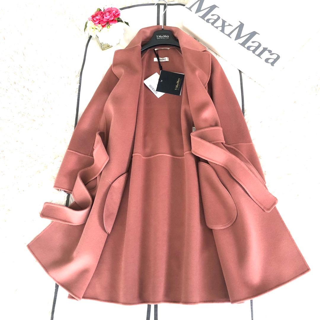 新品タグ付‼️【マックスマーラ】40希少スモーキーピンク コート