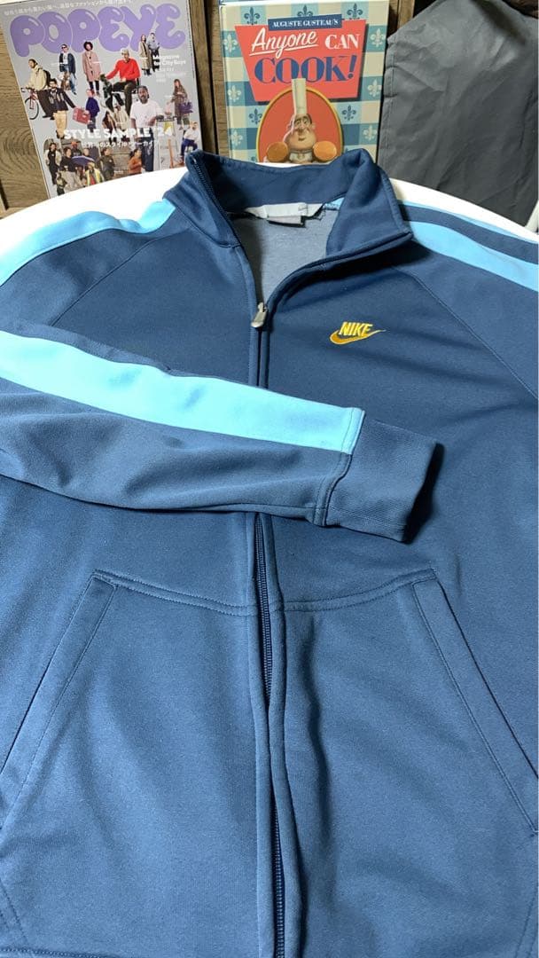 Nike トラックジャケットL ネイビー/ライトブルー イエロー 中古・古着通販】NIKE (ナイキ) ナイロンジャケット ネイビー×イエロー