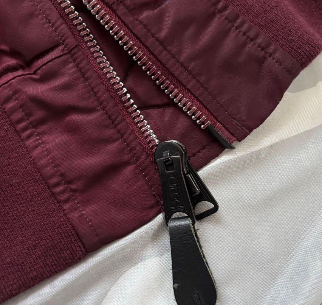 美品 希少ボルドー 希少3L ALPHA INDUSTRIES MA-1 レッド