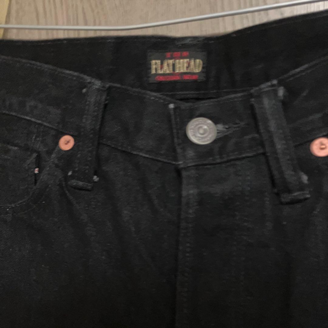 《新春SALE》THE FLAT HEAD デニム　ブラック　size L