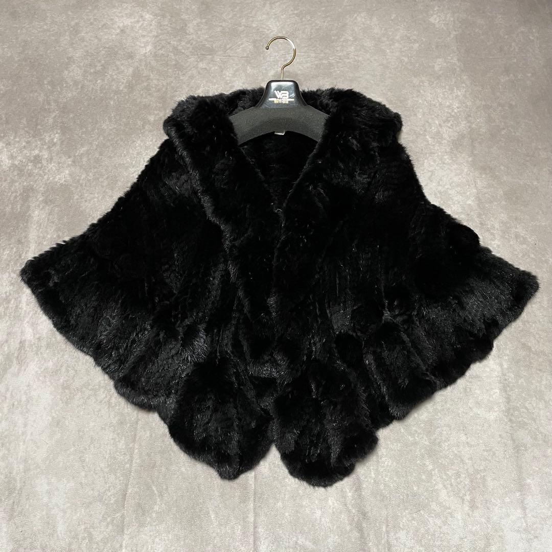 ホワイトベアー　WHITE BEAR （F） ミンクファー　ポンチョ　ケープ　黒 Amazon | [ANMIDA] ポンチョ ファーポンチョ ケープ ショールコート