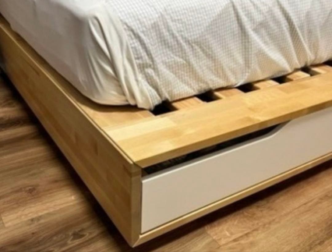 イケア ベッドフレーム収納付き マンダール セミダブル IKEA MANDAL