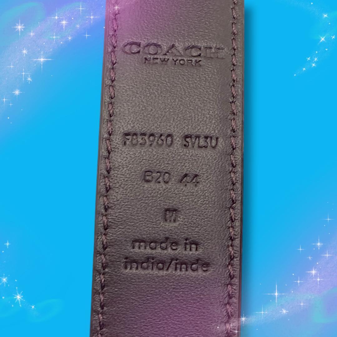 《超美品》コーチ ベルト Cバックル レザー ボルドー系 シルバー金具