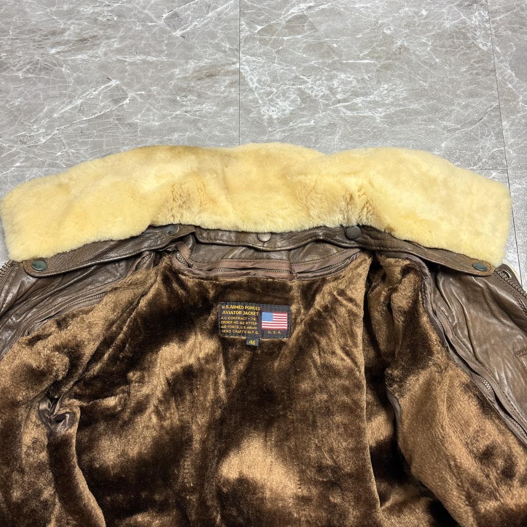 名作 G1 AeroCraft USA Flight Jacket 40 ボア付 - メルカリ