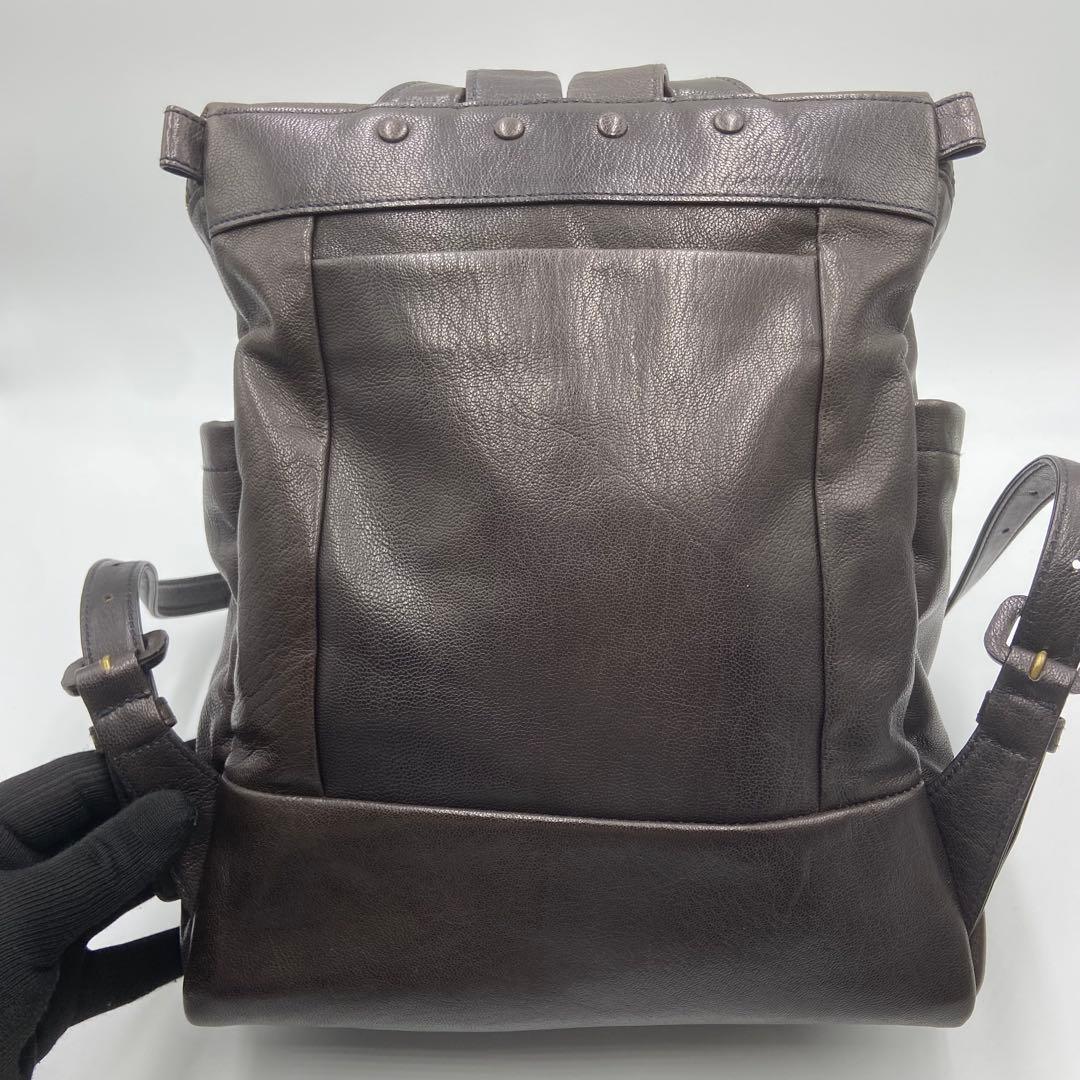 極美品 genten ゲンテン リュック ゴートベーシック レザー グレーの