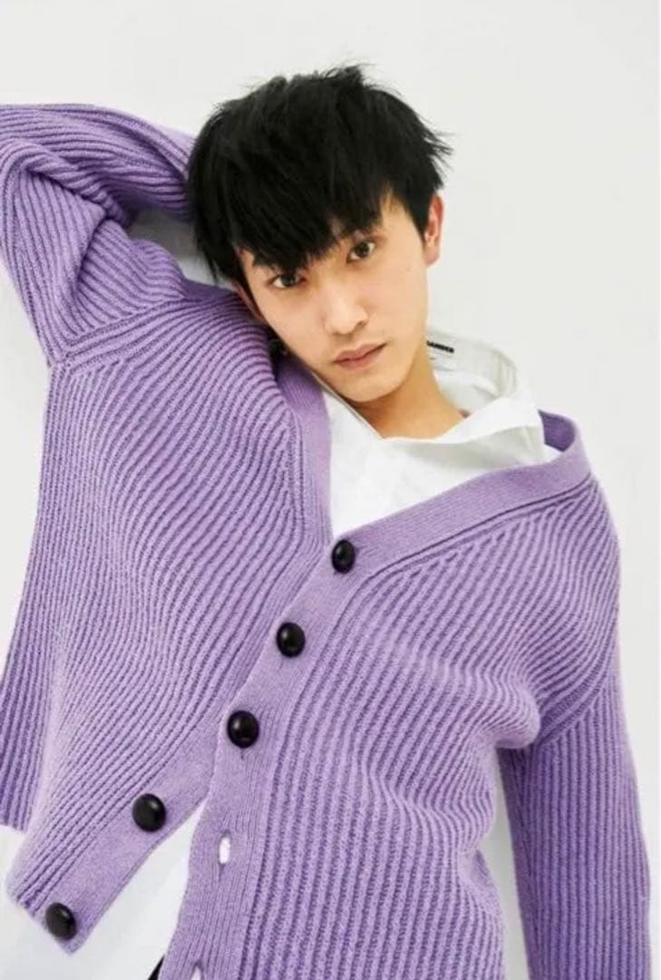 JIL SANDER 22SS RIB KNIT CARDIGAN 紫 46