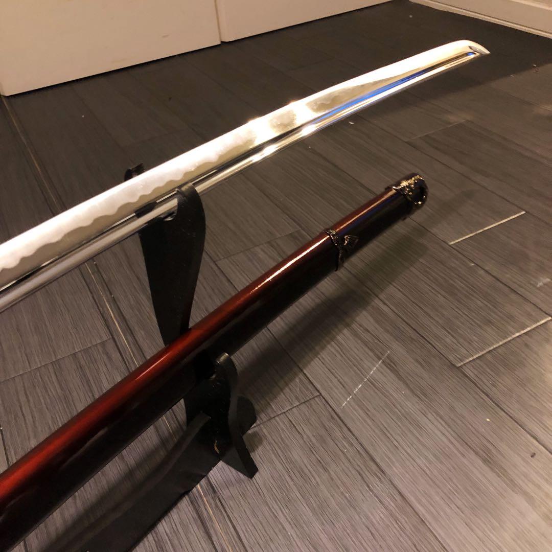 高級居合刀 高級模造刀 樋入刀身 朱拵え 合金刀身