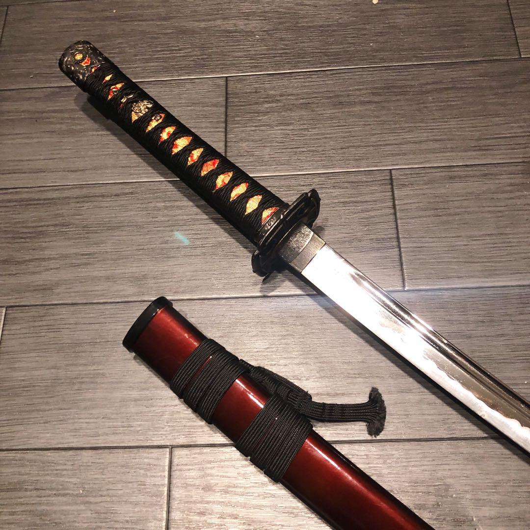 高級居合刀 高級模造刀 樋入刀身 朱拵え 合金刀身