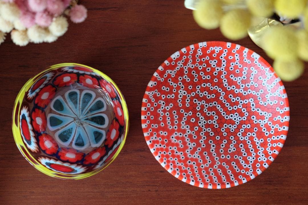 ベネチアンガラス ミルフィオリ プレート ムリーニ 江波冨士子/舩木倭