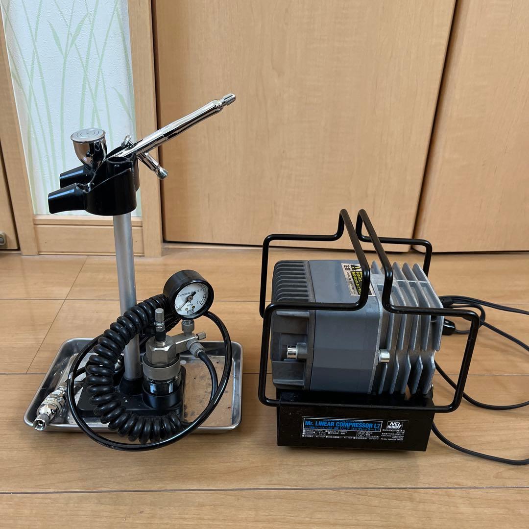 Mr.ホビー　リニアコンプレッサーL7 プラチナセット Mr.リニアコンプレッサーL7 /プラチナ・ツインセット (エアブラシ