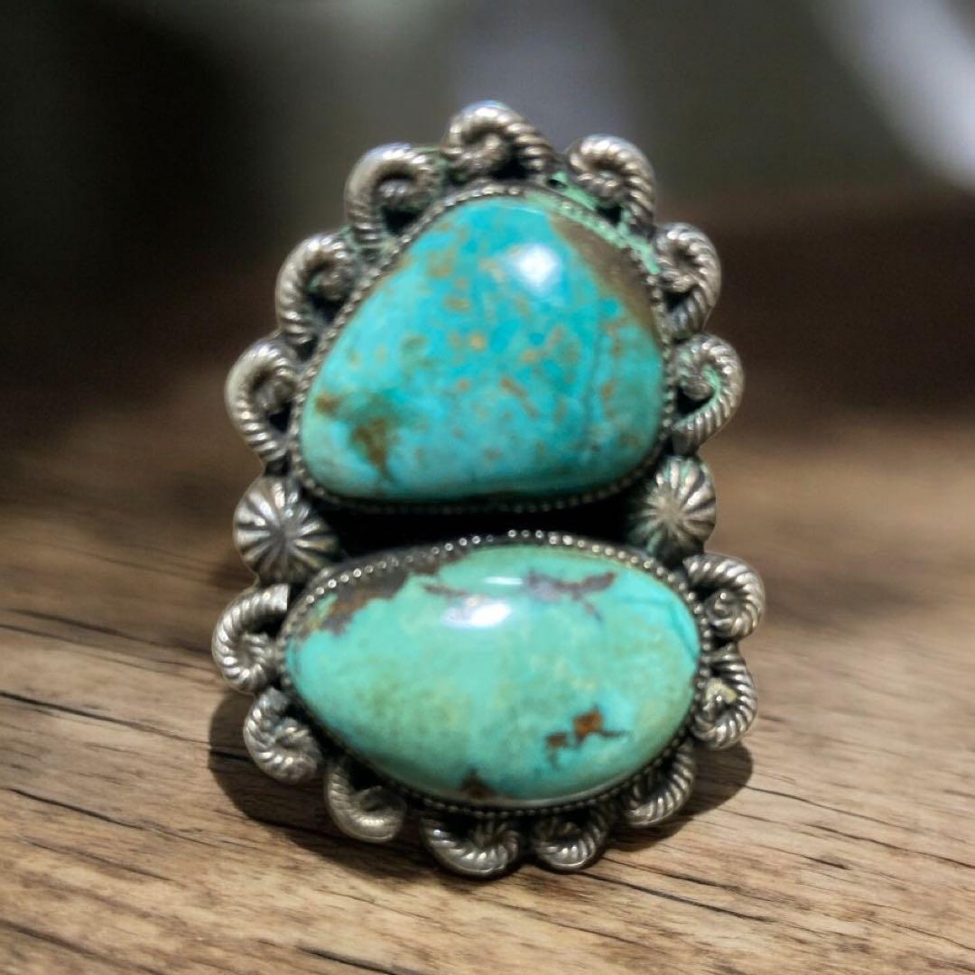 インディアンジュエリー ターコイズ ダブルストーントルコ石 ネイティブアメリカン パタゴニア ターコイズ トルコ石 シルバーネックレス ペンダント