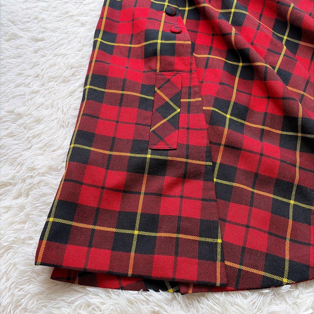 日本極東貿易 タータンチェック柄 マートンミールズ ポンチョ 赤 日本