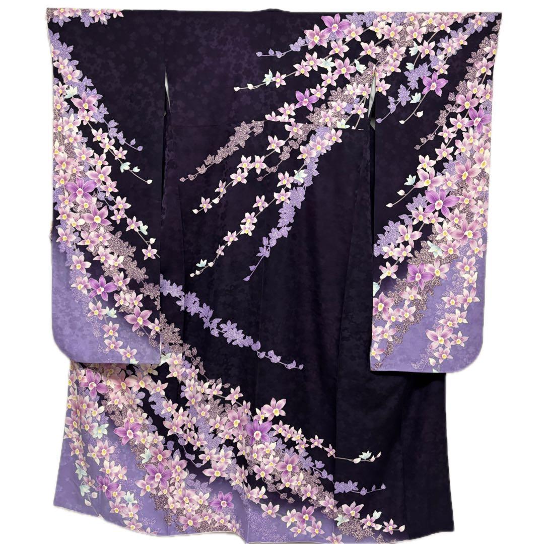 【正絹本振袖 7点セット】人気オトナカラー 身丈163 中古品 soubien_fuset036m-7451