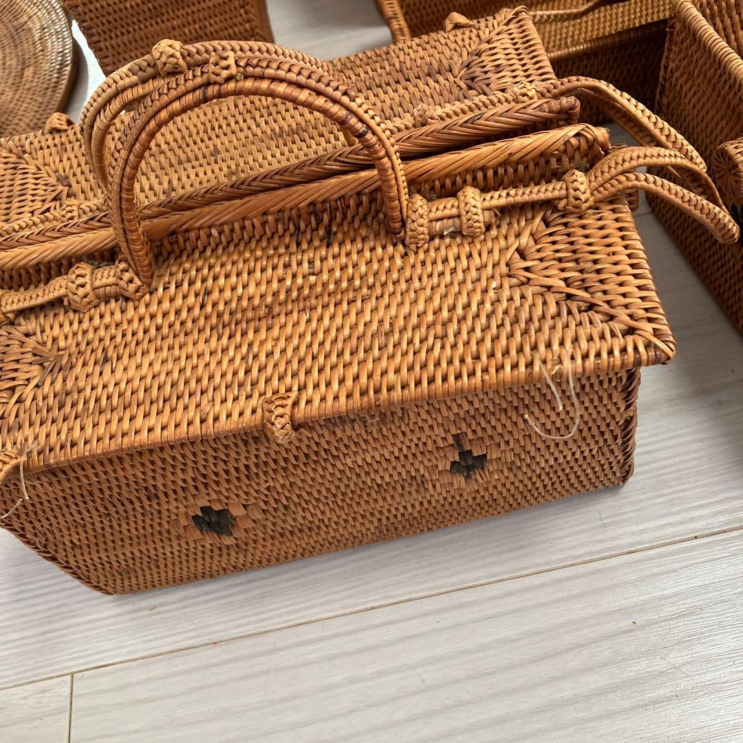 天然素材 バリ島アタ製品 バスケット カゴ ランチョンマット他 全25点