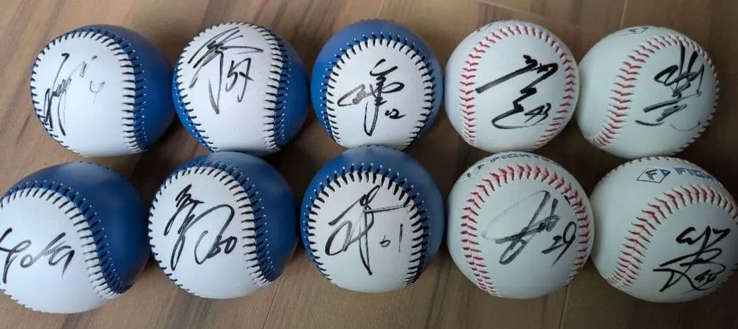 北海道日本ハムファイターズ　 直筆サインボール 10個セット 北山　稲葉　五十幡 北海道日本ハムファイターズ 直筆サインボール 10個セット 北山 稲葉