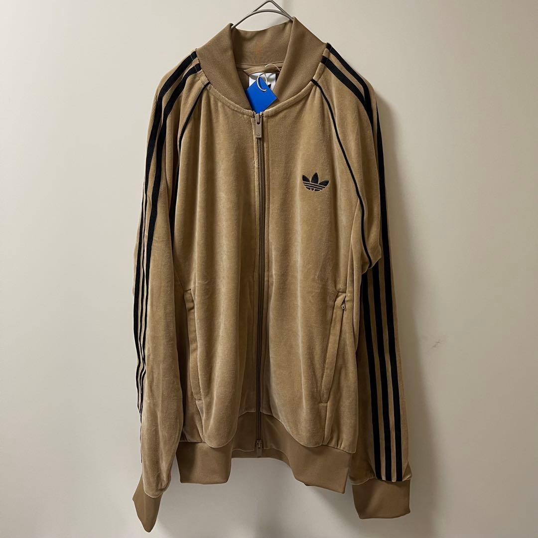 新品M】adidas アディカラー ブラウン ベロア トラックトップ 風早ゆう
