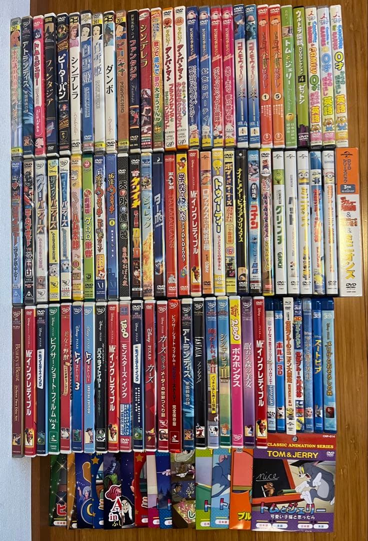 ディズニーなど子供向け DVD Blu-ray まとめ売り 95本以上 未検品