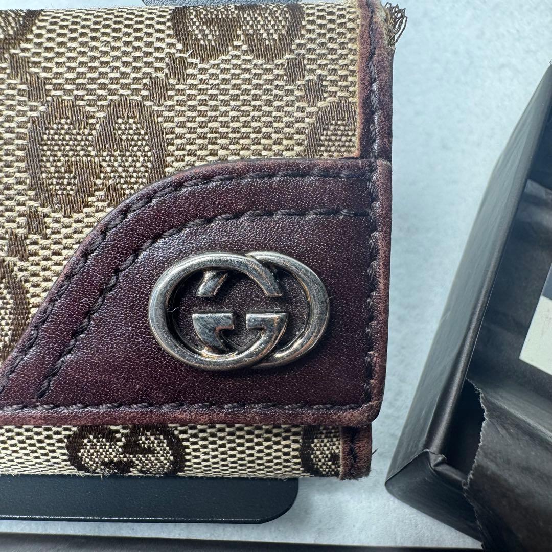 GUCCI GGキャンバス レザーキーケース 箱付き 最高