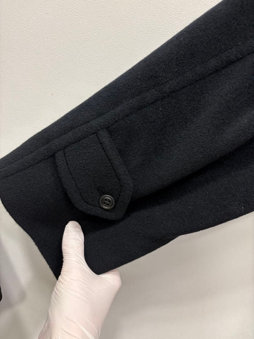 極上アンゴラ70%】Burberry's ロングコート 黒 ラグラン 比翼仕立