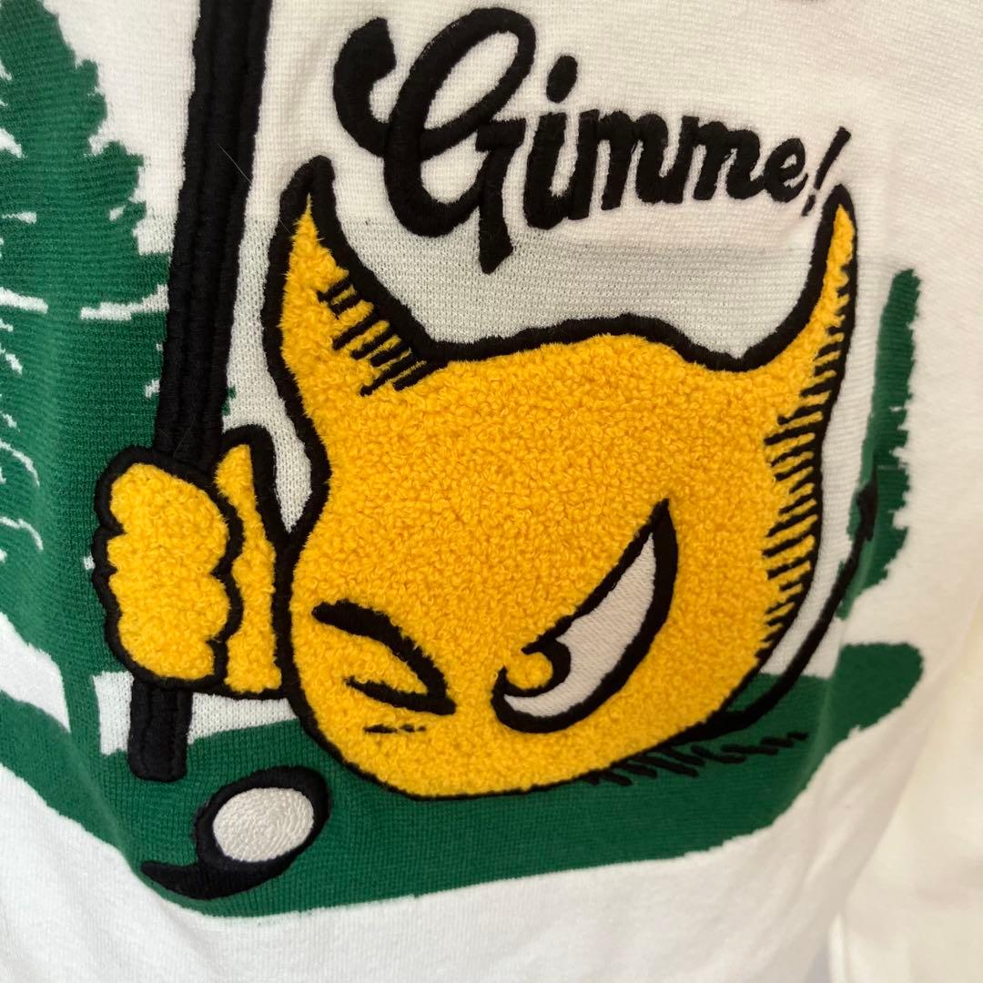 ⛳WAAC☼ゴルフセーター☼ホワイト☼Gimme刺繍☼サイズ2☼美品 アウ
