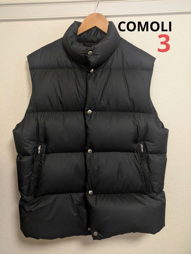 COMOLI 22AW W03-04007 ナイロン ダウンベスト ブラック 3 - メルカリ