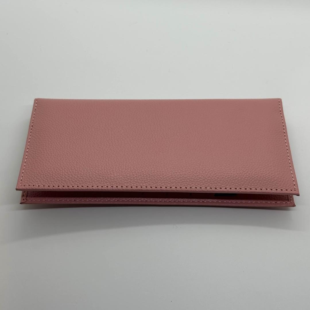 新品 皇居土産 長財布 本革製 ピンク ( 皇居財布・開運財布・金運招福