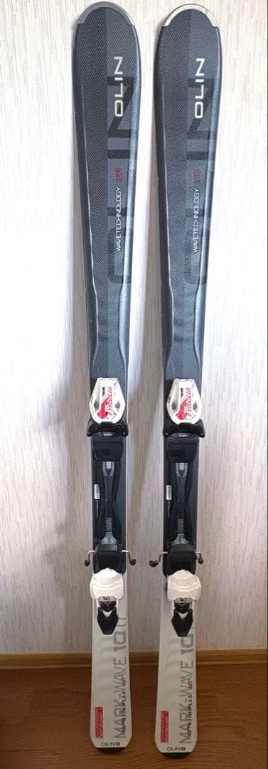 OLIN スキー板 ストックセット160cm グレー×白 chackymade スキー板