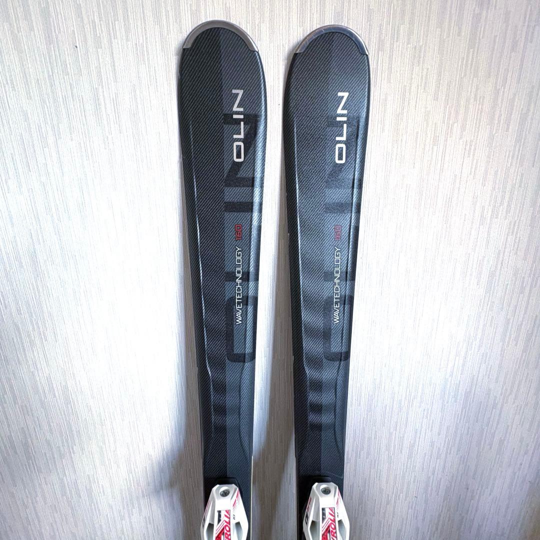 OLIN OLIN スキー板 ストックセット160cm グレー×白 chackymade スキー