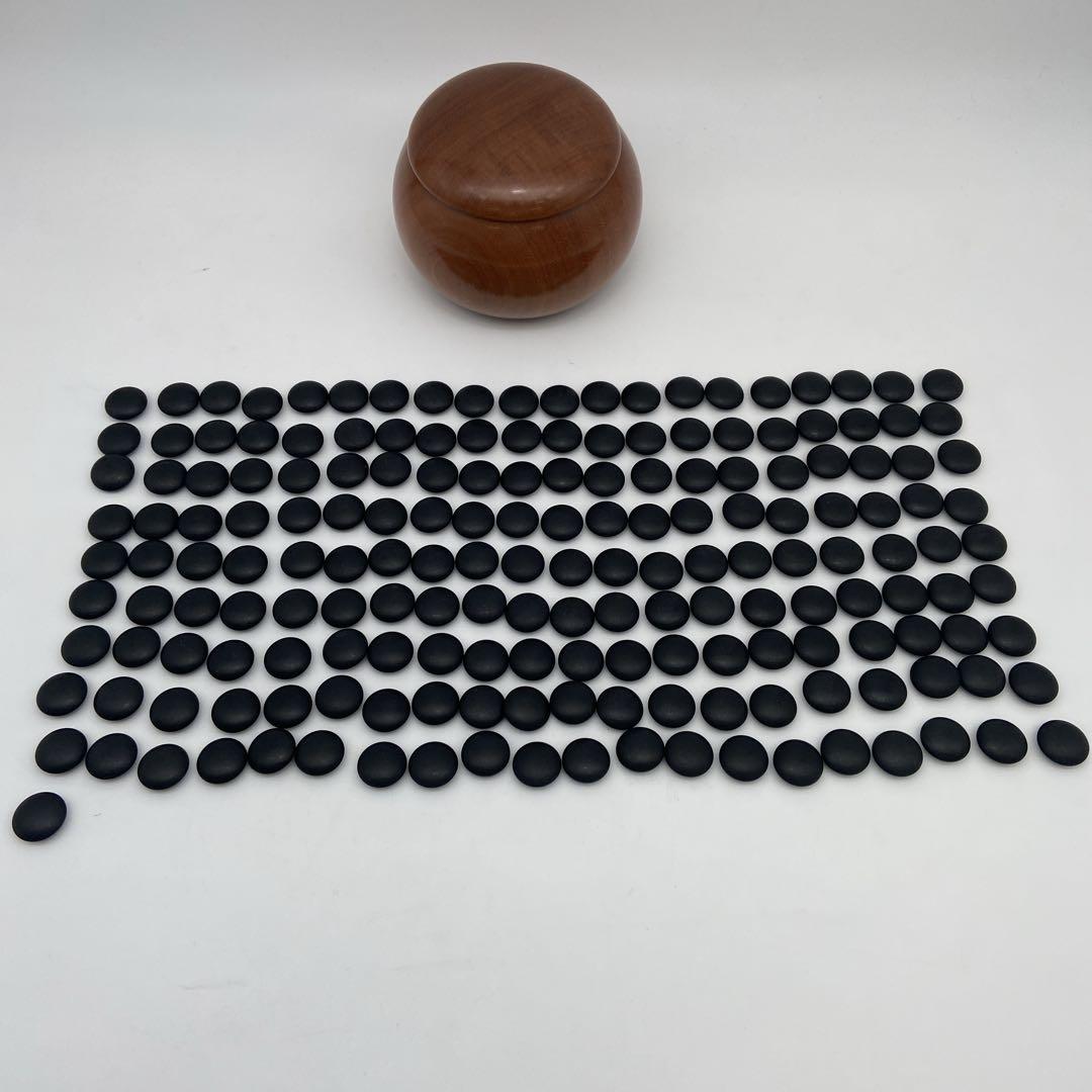 碁笥 特大 懐志作 蛤碁石 180個 那智黒181個 木箱付