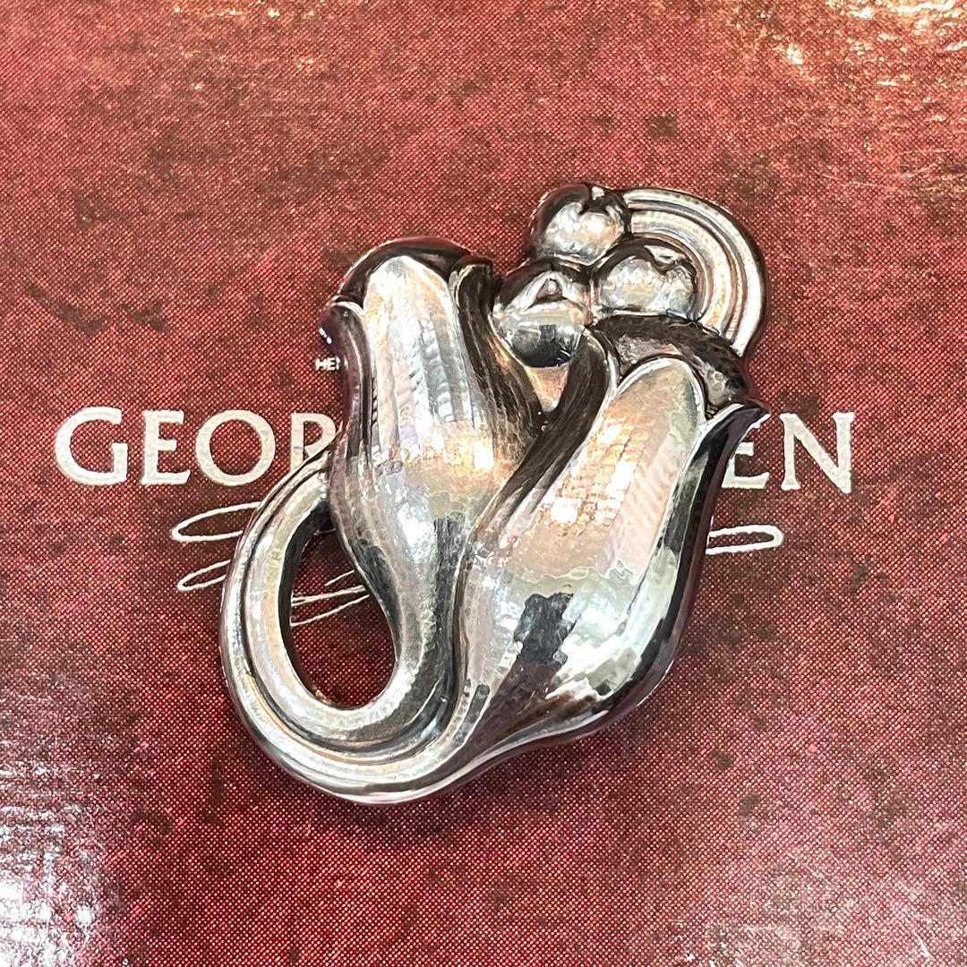美品 ジョージジェンセン ブローチ 100B スズラン シルバー 925 良品▽Georg Jensen ジョージジェンセン 100B SV925 鈴蘭/スズラン