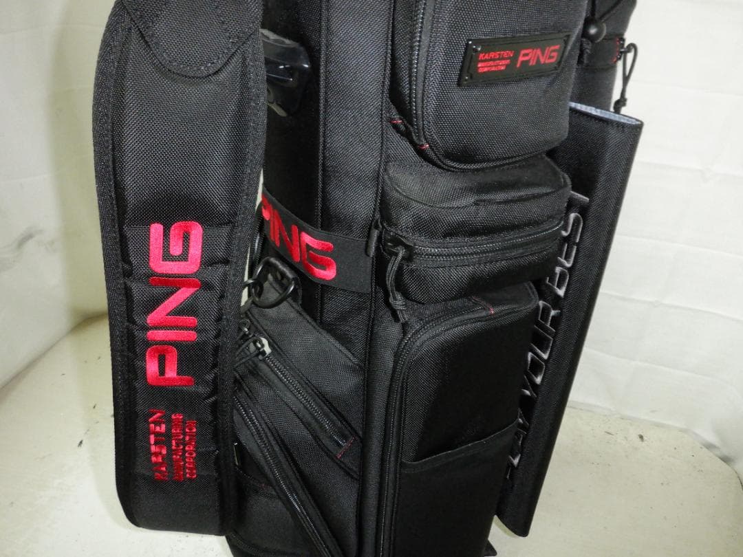 PING☆ピン☆マルチポケット☆9.0型☆良品☆カート(BK)