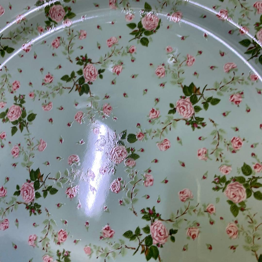 ピンクハウス ヴィンテージ食器セット 未使用 ミントグリーンの薔薇柄