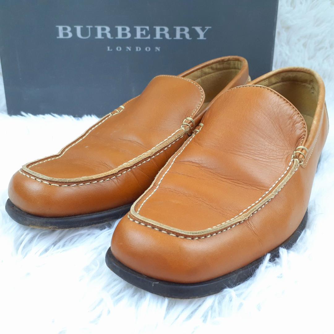 美品 25㎝◎BURBERRY バーバリー 革靴 モカシン スリッポン 箱付き BURBERRY - BURBERRY バーバリー スリッポン メンズ 25.0cm 革靴の通販
