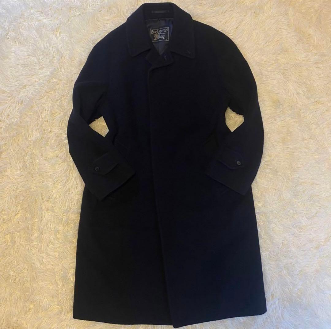 美品】バーバリー カシミヤ チェスターコート ダークネイビー メンズ