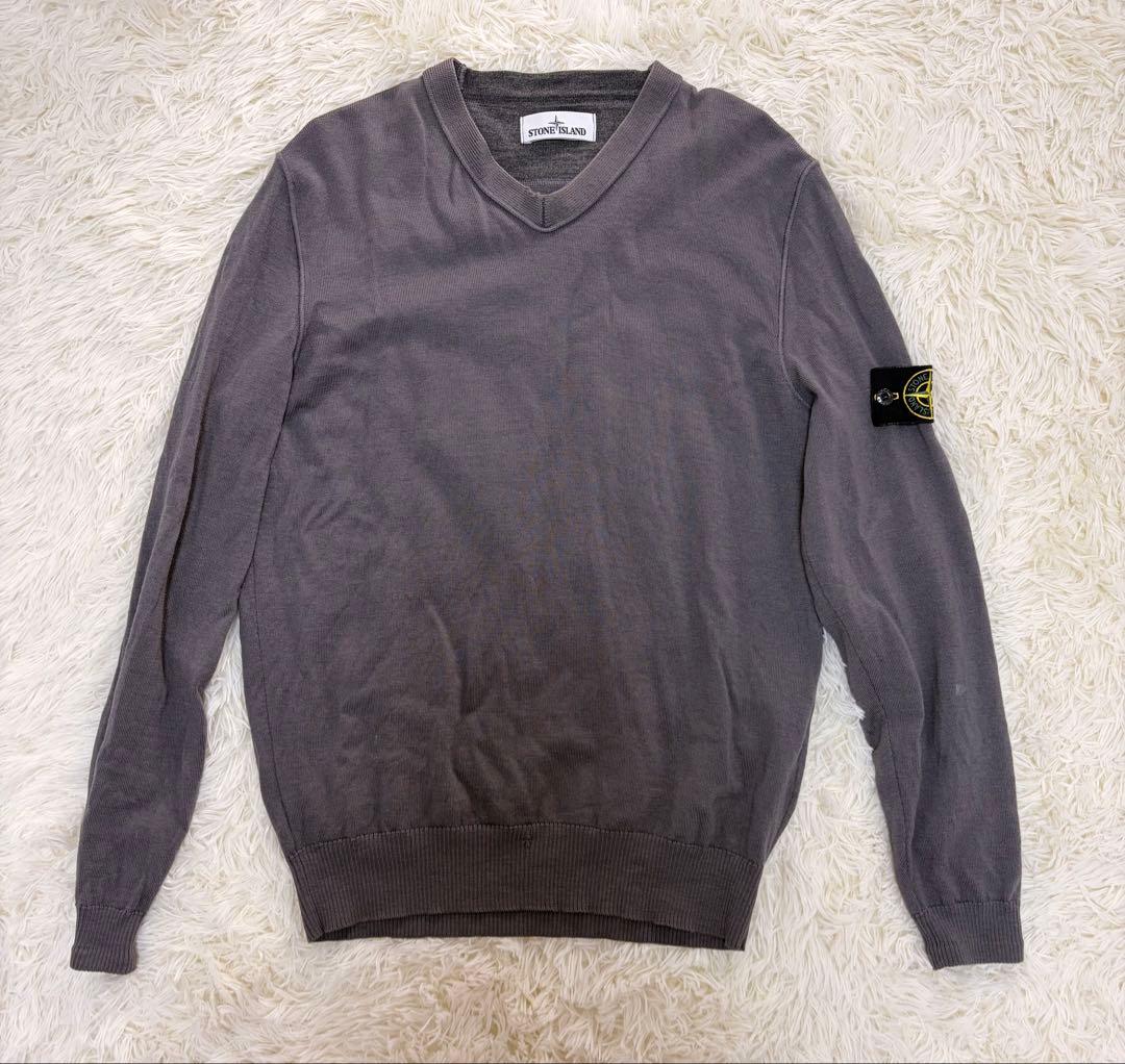 STONE  ウールVネックニット STONE ISLAND(ストーンアイランド) V-Neck SWEATER Vネック ウール