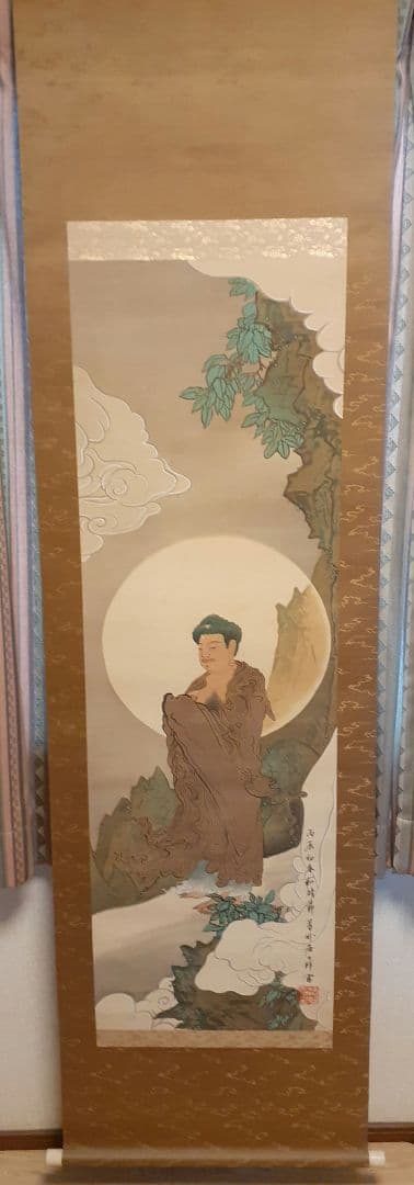 浮世絵掛軸 月夜の人物 Amazon.co.jp: 蔵くら江戸時代掛軸蔀関月人物掛け軸211006MQ33