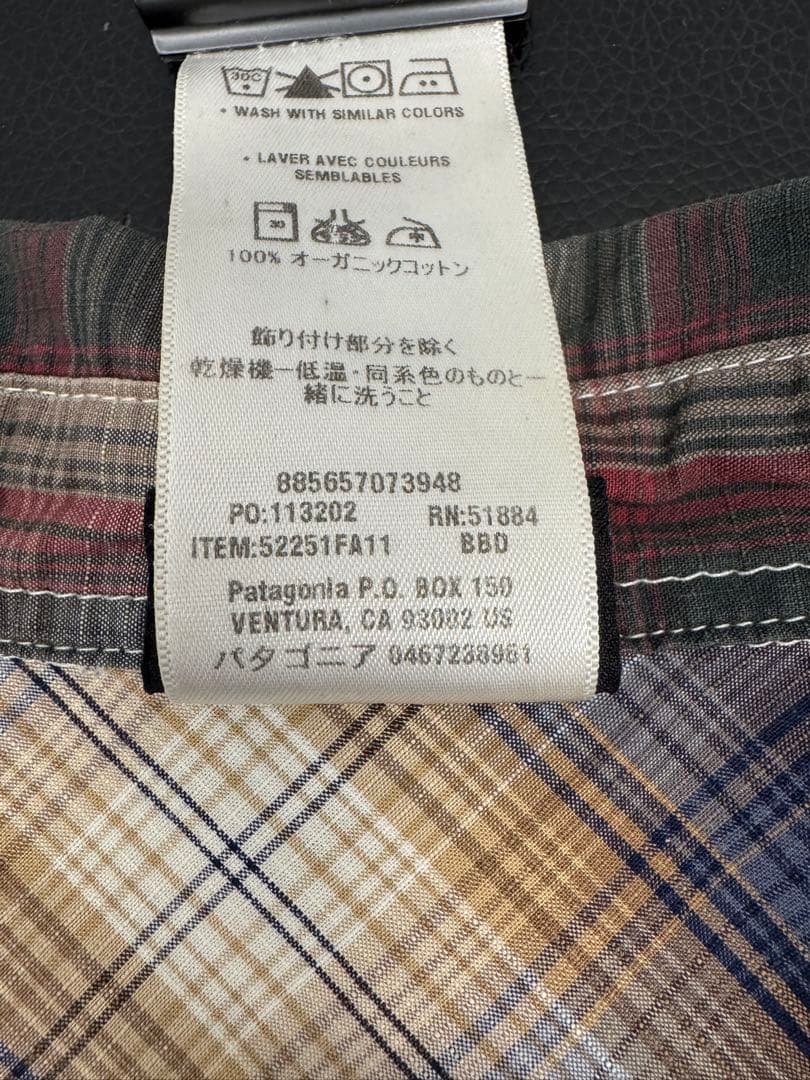 patagonia FA11 オンブレ チェックシャツ オーガニックコットン L