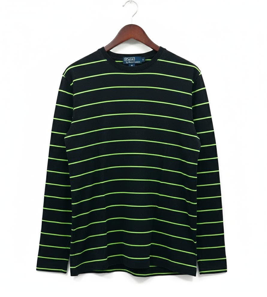 S*o様 【POLO Ralph Lauren】長袖Tシャツ 黒と蛍光緑のボーダ POLO RALPH LAUREN（ポロ・ラルフローレン） ポロ ラルフローレン T