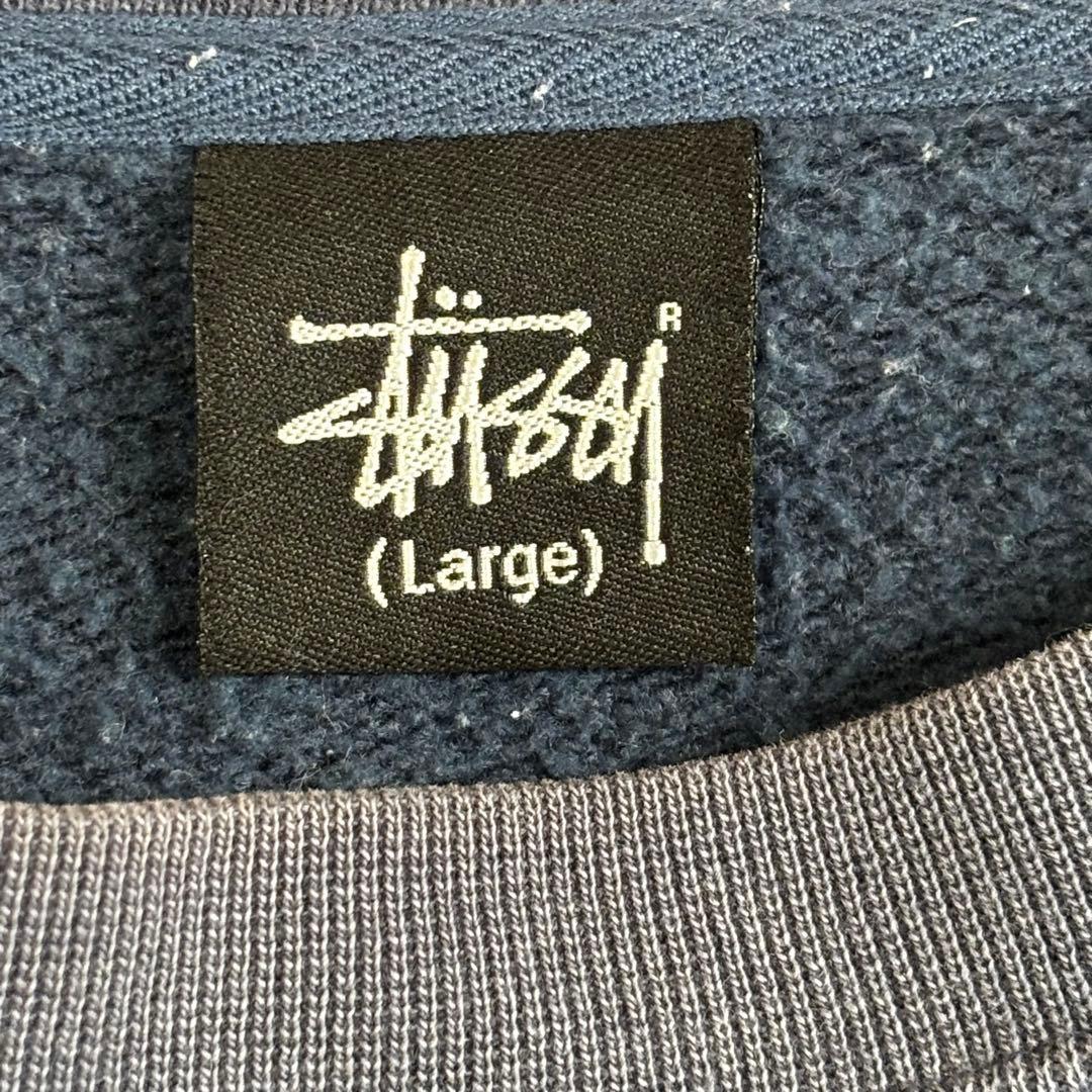 90s OLD STUSSY グラフィック スウェット フェード ネイビー L - メルカリ