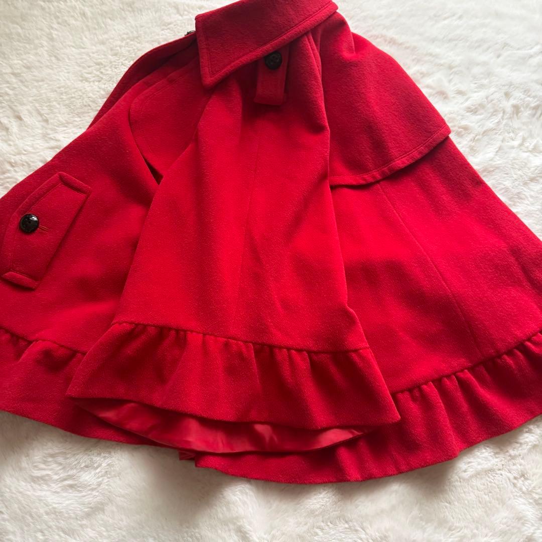 希少✨バーバリーブルーレーベル《38》ポンチョコート アンゴラ フリル