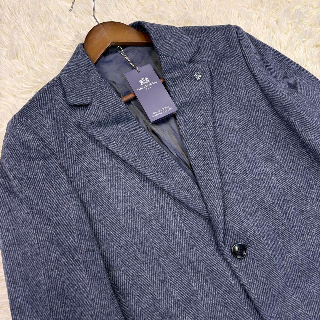 新品✨高級 定価19万円 ロベルトカルバーニ カシミヤ100 ヘリンボーン