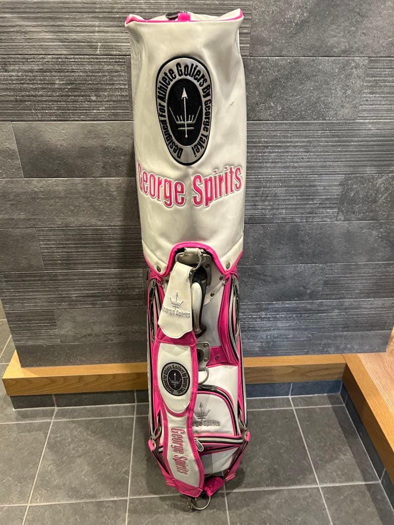ジョージスピリッツキャディバッグ ホワイト×ピンク【数量限定・激レア