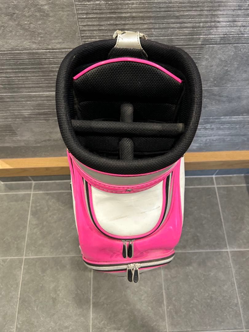 ジョージスピリッツキャディバッグ ホワイト×ピンク【数量限定・激レア