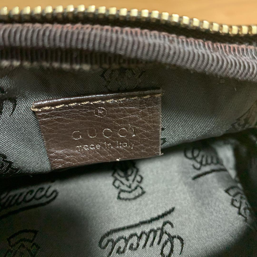 GUCCI シマ CG柄レザーウエストポーチ ボディーバッグ グッチ