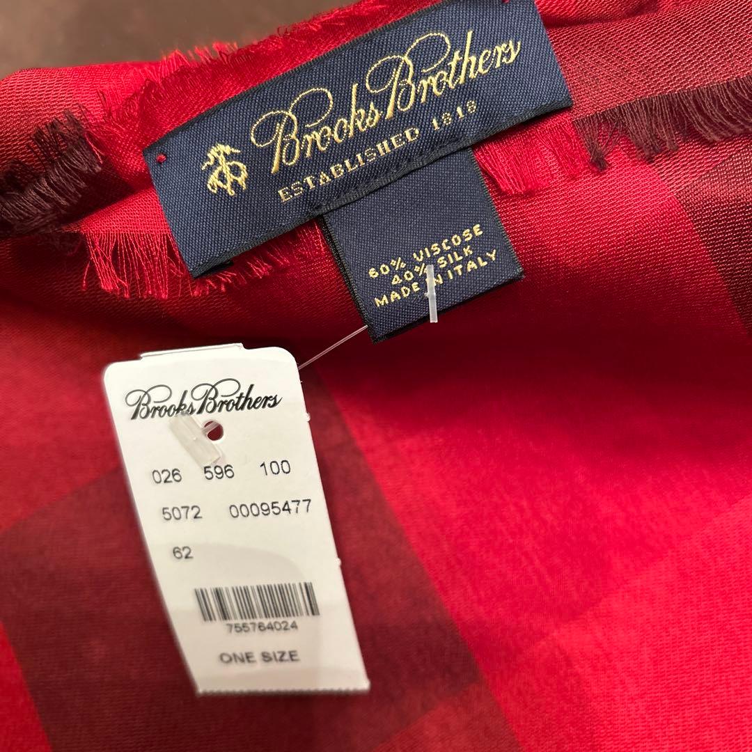 Brooks Brothers 赤 チェック柄スカーフの通販｜thasniri.com