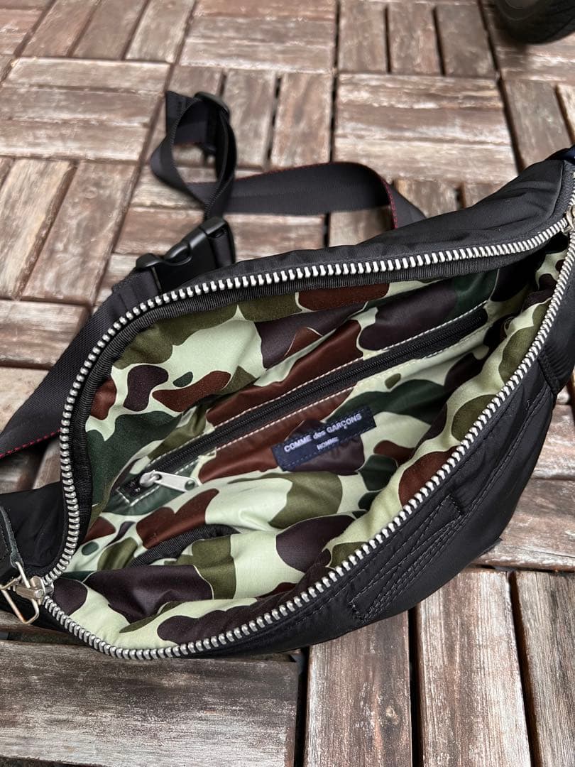 COMME des GARCONS HOMME 中綿入り ウエストポーチ 迷彩柄 kyoto