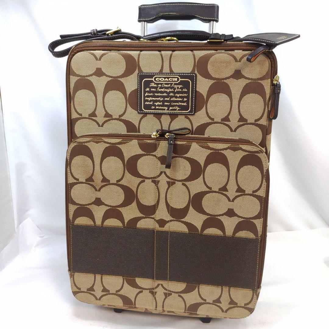 コーチ キャリーケース 旅行鞄 キャンバス×レザー シグネチャー 楽天市場】【未使用品】【バッグ】COACH コーチ シグネチャー キャリー