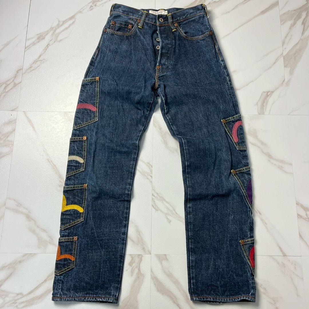 激レア✨️EVISU パリ 戎 音 メニーポケット デニム 赤耳 W28×34