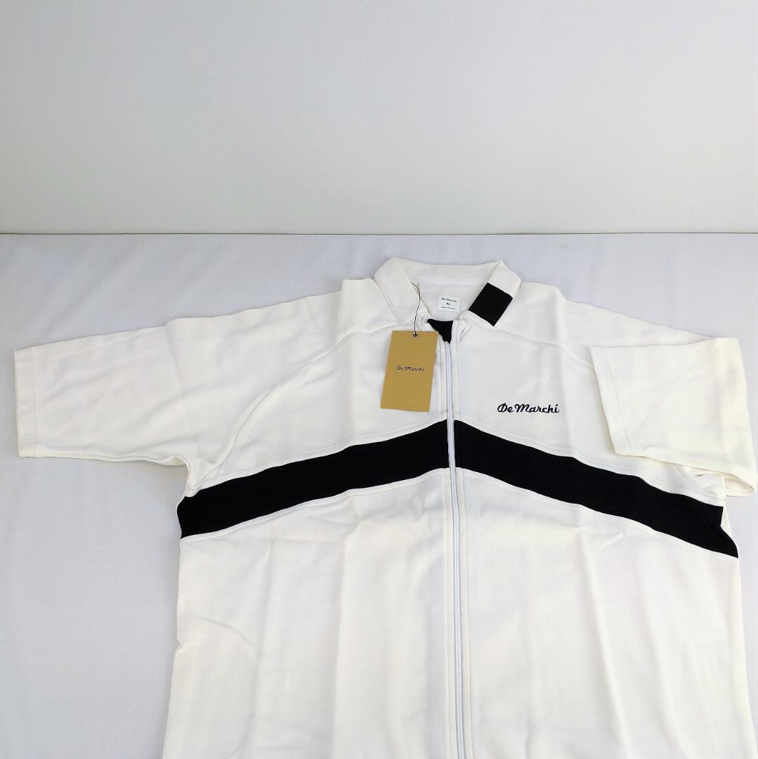 新品】デマルキ ジップアップ 定価：27,500円 半袖ホワイト XLサイズ